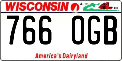 WI license plate 766OGB