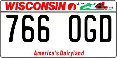 WI license plate 766OGD