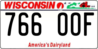 WI license plate 766OOF