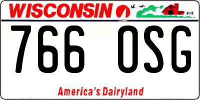WI license plate 766OSG
