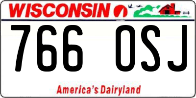 WI license plate 766OSJ