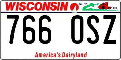 WI license plate 766OSZ