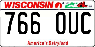 WI license plate 766OUC