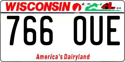 WI license plate 766OUE