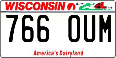 WI license plate 766OUM