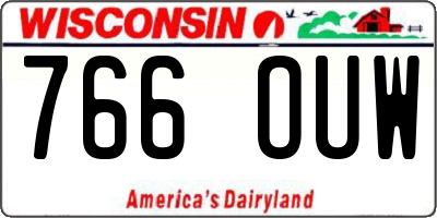 WI license plate 766OUW