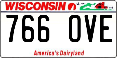 WI license plate 766OVE