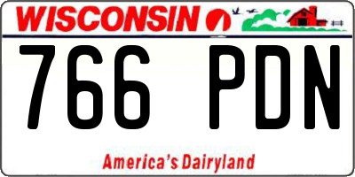 WI license plate 766PDN