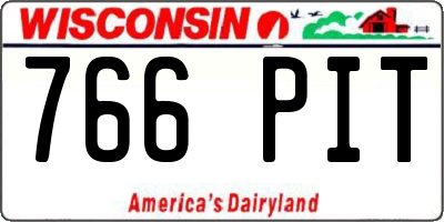 WI license plate 766PIT