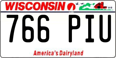 WI license plate 766PIU