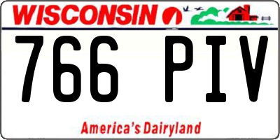 WI license plate 766PIV