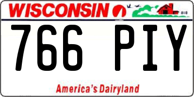 WI license plate 766PIY