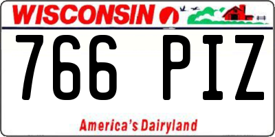 WI license plate 766PIZ