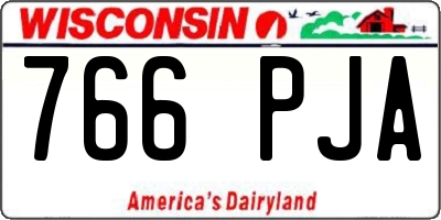 WI license plate 766PJA