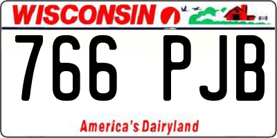 WI license plate 766PJB