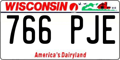 WI license plate 766PJE
