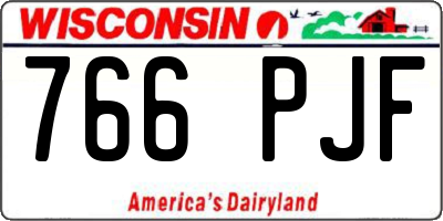 WI license plate 766PJF