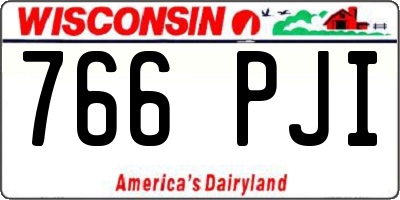 WI license plate 766PJI