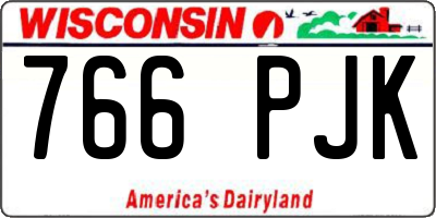 WI license plate 766PJK