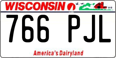 WI license plate 766PJL