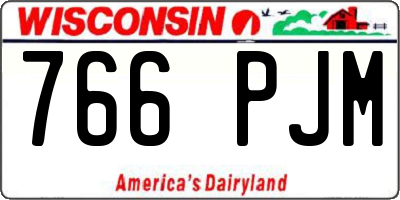WI license plate 766PJM