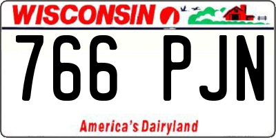 WI license plate 766PJN