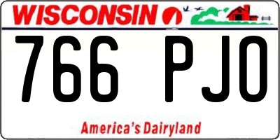 WI license plate 766PJO