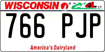 WI license plate 766PJP
