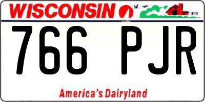 WI license plate 766PJR