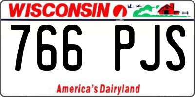 WI license plate 766PJS