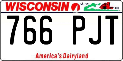 WI license plate 766PJT