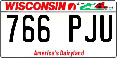 WI license plate 766PJU