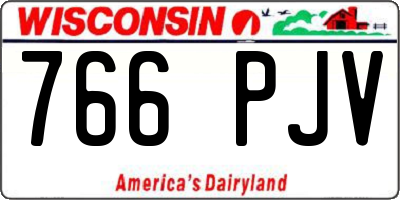 WI license plate 766PJV
