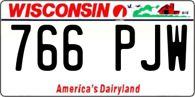 WI license plate 766PJW