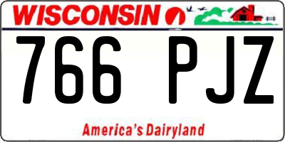 WI license plate 766PJZ