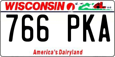 WI license plate 766PKA