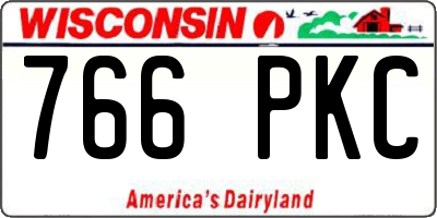 WI license plate 766PKC