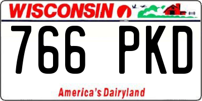 WI license plate 766PKD