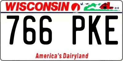 WI license plate 766PKE