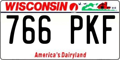 WI license plate 766PKF