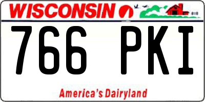 WI license plate 766PKI