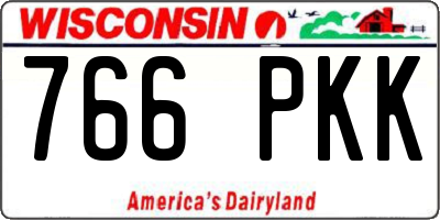 WI license plate 766PKK
