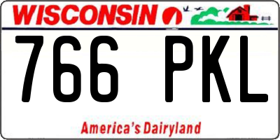 WI license plate 766PKL