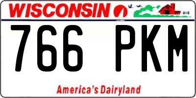 WI license plate 766PKM