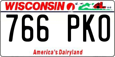 WI license plate 766PKO