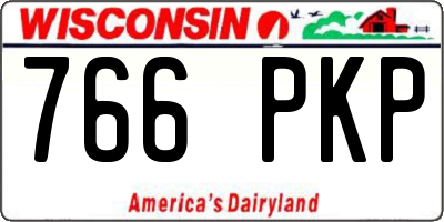 WI license plate 766PKP