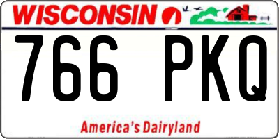 WI license plate 766PKQ