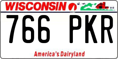 WI license plate 766PKR