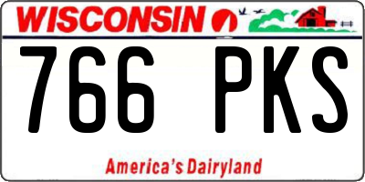 WI license plate 766PKS