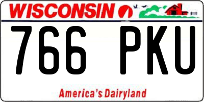 WI license plate 766PKU